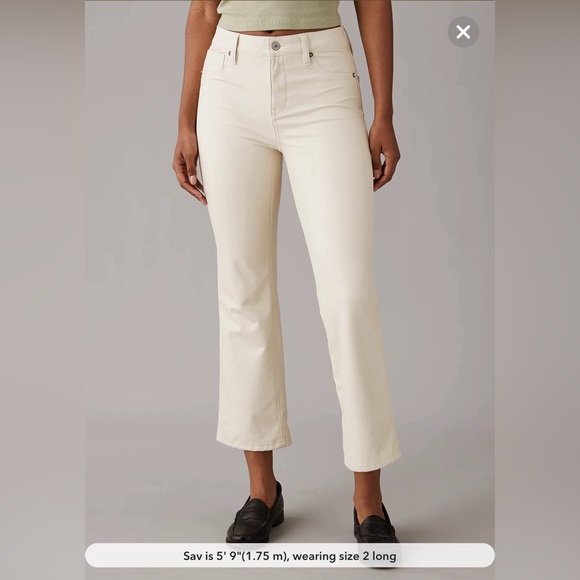 American Eagle Outfitters Pants - AE High-Waisted Vegan Leather Kick Bootcut Crop Pant